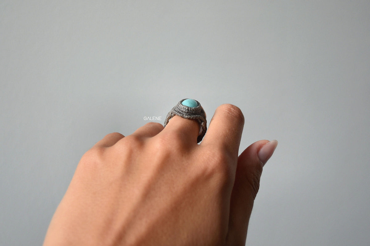 Close up anello con Amazzonite artigianale
