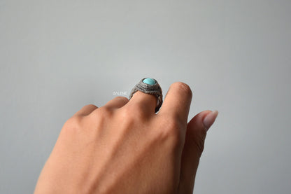 Close up anello con Amazzonite artigianale