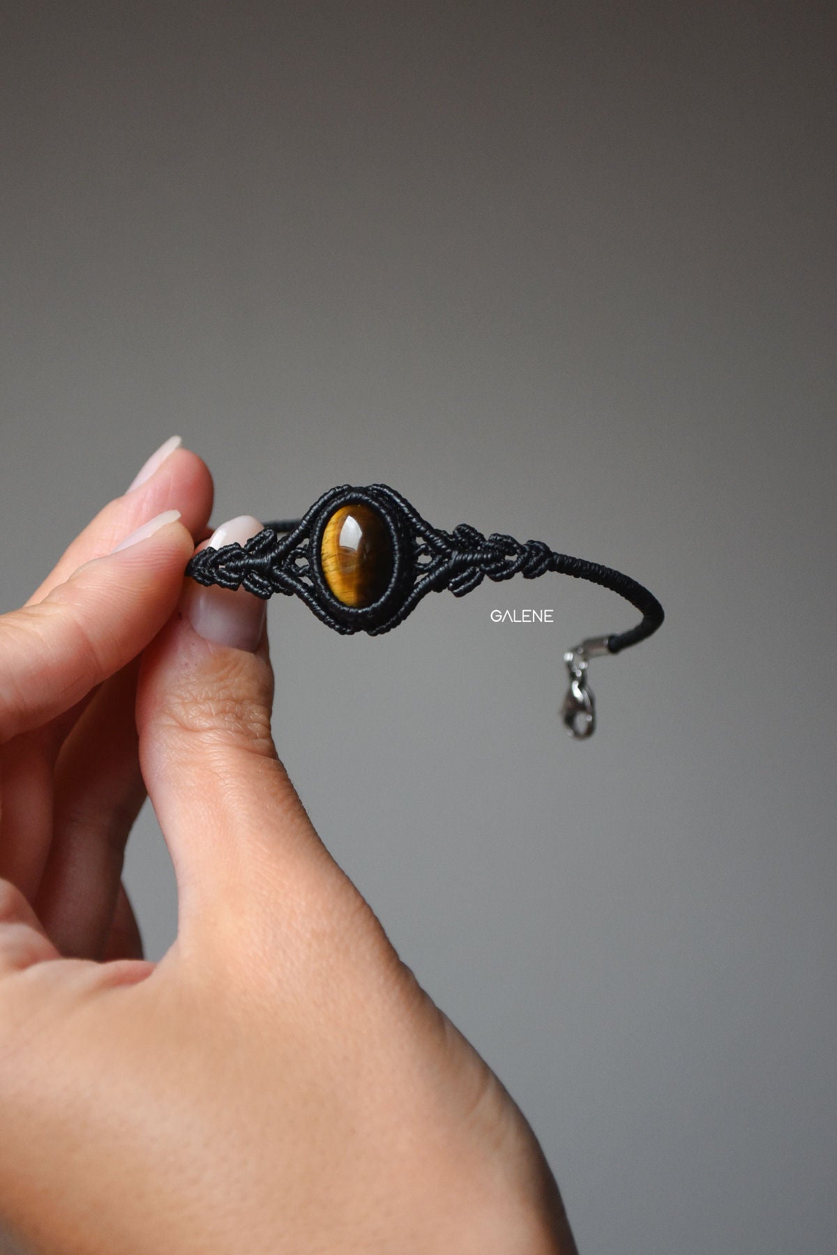 bracciale bon bon con occhio di tigre- dettagli lavorazione