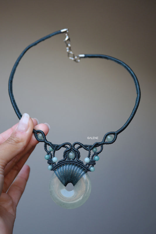 collana con ciambella di Avventurina e perline in amazzonite e avventurina