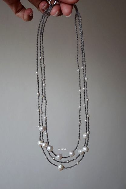 collana multifilo con perle